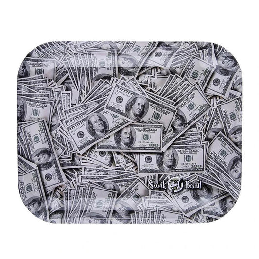 Tabuleiro Metálico Grande Skunk Brand "Dollar Bills"
